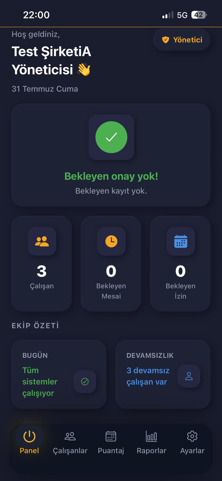 dijiPU yönetici paneli koyu tema ekranı